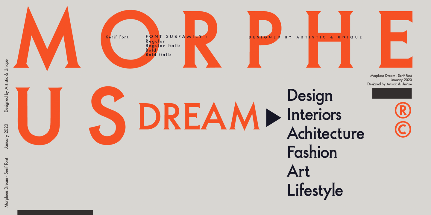 Пример шрифта Morpheus Dream #1